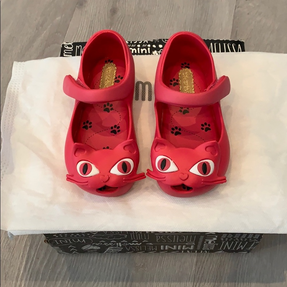 Mini Melissa Hot Pink Cat Toddler size 6